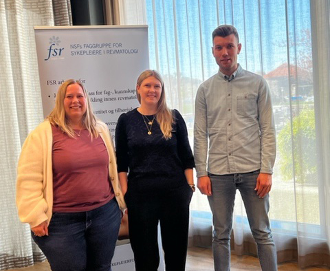 Tre deltagare på Faggruppe for sykepleiere i revmatologi 28 – 29 april i Kristiansand